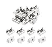 sourcing map 20Pcs M6 T Nuts Roll in Spring, T Nut with Spring Sheet Carbon Steel Nickel Plated for 4040 Series Slot Aluminum Profile