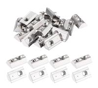 sourcing map 20Pcs M6 T Spring Nut Fastener Carbon Steel Nickel Plated Half Round Roll in Spring T Slot Nut for Aluminum Profile 3D Printer, CNC Router 4040 Series