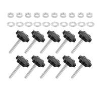 sourcing map 20Pcs M6 x 40mm Star Knobs, Plastic Hex Shaped Clamping Knob Screw Hand Knob Handle Replacement with Washer Nut for Umbrella Base Replacement Machinery
