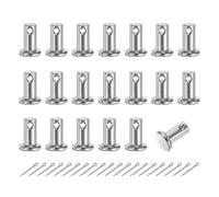 sourcing map 20Pcs M6x12mm Clevis Pins, 304 Stainless Steel Single Hole Flat Head Clevis Pin Hairpin Location Pin with Cotter Pins for Trailer Latch Mechanics Repair Furniture Installation