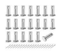 sourcing map 20Pcs M6x16mm Clevis Pins, 304 Stainless Steel Single Hole Flat Head Clevis Pin Hairpin Location Pin with Cotter Pins for Trailer Latch Mechanics Repair Furniture Installation