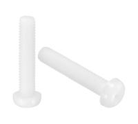 sourcing map 20Pcs M6x30mm Threaded Nylon Phillips Cross Pan Head Machine Screws Bolts White
