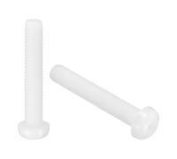 sourcing map 20Pcs M6x35mm Threaded Nylon Phillips Cross Pan Head Machine Screws Bolts White