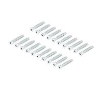 sourcing map 20Pcs M7x40mm Hex Socket Countersunk Head Self Tapping Connecting Screws Carbon Steel Furniture Confirmat Screw, Silver