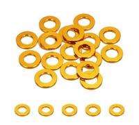 sourcing map 20pcs M8 Flat Washer Aluminum Gasket Anodized Countersunk Washer,Hole Dia 8mm/0.31" Round Washers for Screw RC/FPV/PC/Drone/Mechanical Accessories Model Parts,(Gold Tone)