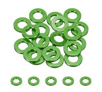 sourcing map 20pcs M8 Flat Washer Aluminum Gasket Anodized Countersunk Washer,Hole Dia 8mm/0.31" Round Washers for Screw RC/FPV/PC/Drone/Mechanical Accessories Model Parts,(Green)
