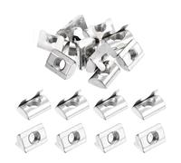 sourcing map 20Pcs M8 T Nuts Roll in Spring, T Nut with Spring Sheet Carbon Steel Nickel Plated for 4040 Series Slot Aluminum Profile
