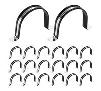 sourcing map 20Pcs M89 U-Tube Strap Clamp, 85mm 304 Stainless Steel Lined Clip Plastic Cushioned Insulated Clamp for Automotive Industrial Marine Household