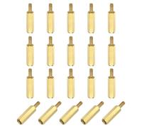 sourcing map 20Pcs Male to Female Thread Spacer Screws, M2.5 x 15mm + 6mm Brass Hex Standoff Screws PCB Motherboard for Drone Quadcopter, Computer and Circuit Board