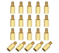 sourcing map 20Pcs Male to Female Thread Spacer Screws, M5 x 12mm + 7mm Brass Hex Standoff Screws PCB Motherboard for Drone Quadcopter, Computer and Circuit Board