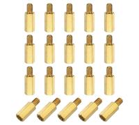 sourcing map 20Pcs Male to Female Thread Spacer Screws, M5 x 15mm + 7mm Brass Hex Standoff Screws PCB Motherboard for Drone Quadcopter, Computer and Circuit Board