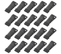 sourcing map 20pcs Metal Alligator Clamps 1.3" x 0.5" Mini Spring Clamp Hanging Crocodile Clips with Smooth Jaw for Work Photo Clothes Crafts, Black