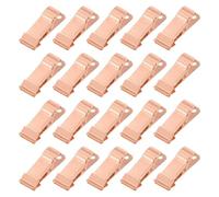 sourcing map 20pcs Metal Alligator Clamps 1.3" x 0.5" Mini Spring Clamp Hanging Crocodile Clips with Smooth Jaw for Work Photo Clothes Crafts, Champagne