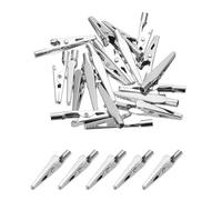 sourcing map 20Pcs Metal Alligator Clips 40mm Nickel Plated Spring Clamp Mini Alligator Clips for Laboratory Battery Electric Testing and DIY Craft Multi-Function Clamp