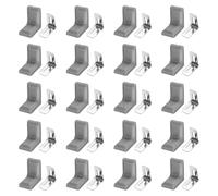 sourcing map 20pcs Metal Corner Braces 18x28x28mm L-Shape 90 Degree Right Angle Brackets Corner Braces with Plastic Brackets Screws for Furniture Support Chairs Wood Shelf Cabinets Box, Gray