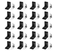 sourcing map 20pcs Metal Corner Braces 18x28x28mm L-Shape 90 Degree Right Angle Brackets Corner Braces with Plastic Brackets Screws for Furniture Support Chairs Wood Shelf Cabinets Box, Black