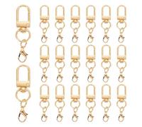 sourcing map 20Pcs Metal Lobster Claw Clasps, Double Lanyard Clips, Swivel Clasp Snap Hooks for Jewelry Making, Keychains, Bags, DIY Crafts Findings, KC-Gold