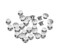 sourcing map 20pcs Metal Pin Backs Spring Loaded Pin Keepers Locking Pin Keepers Locking Clasp for Brooch Tie Hat Badge, Silver Tone