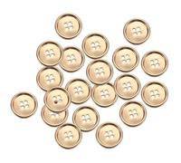 sourcing map 20pcs Metal Sewing Button, 25mm 4-Hole Round Suit Shirts Coats Clothes Sewing Buttons for Decoration Craft, Gold