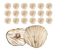 sourcing map 20pcs Metal Shank Rose Gold Buttons, 23mm/0.9inch Fan-Shaped Decorative Sewing Buttons for Men Women Uniforms Dresses Coat Suits Blazer DIY Crafts