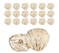sourcing map 20pcs Metal Shank Rose Gold Buttons, 30mm/1.2inch Fan-Shaped Decorative Sewing Buttons for Men Women Uniforms Dresses Coat Suits Blazer DIY Crafts