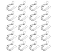 sourcing map 20pcs Metal Wire Clamp 1-3/16" Inch (30mm) R-Type Cable Clip 304 Stainless Steel Conduit Cable Clamp Cord Fastener Holder Strap Clip for Industrial Household Installation Pipe Wire