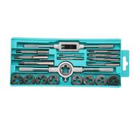sourcing map 20pcs Metric Tap and Die Set M3-M12 Rethreading Tapping Tool Kit Screw Threads Taps Dies Wrench Handle Stock Holder with Storage Case for Male & Female Threading