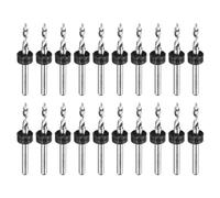 sourcing map 20pcs Micro PCB Drill Bits 2.55mm / 0.1004" Tungsten Steel Carbide Twist Mini Drill Tool with 1/8" Shank for Printed Circuit Board Stone CNC Engraving