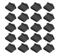 sourcing map 20pcs Micro Silicone Protectors Male Port Anti Dust Cap Cover Black