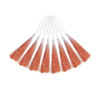 sourcing map 20Pcs Mini Bookmark Tassels, 5" Gradient Polyester Tassels Soft Handmade Silky Floss with Cord Loop for Jewelry Making, Handbag, Pendant DIY Crafts, OR Orange-Red