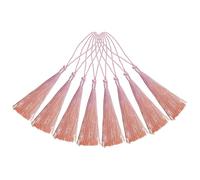 sourcing map 20Pcs Mini Bookmark Tassels, 5" Gradient Polyester Tassels Soft Handmade Silky Floss with Cord Loop for Jewelry Making, Handbag, Pendant DIY Crafts, OR Pink-Orange
