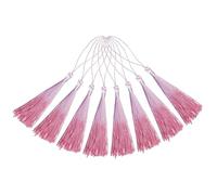 sourcing map 20Pcs Mini Bookmark Tassels, 5" Gradient Polyester Tassels Soft Handmade Silky Floss with Cord Loop for Jewelry Making, Handbag, Pendant DIY Crafts, OR White-Pink