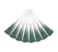 sourcing map 20Pcs Mini Bookmark Tassels, 5" Gradient Polyester Tassels Soft Handmade Silky Floss with Cord Loop for Jewelry Making, Handbag, Pendant DIY Crafts, OR Autumn Green