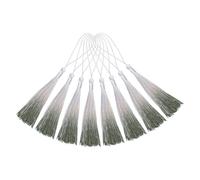 sourcing map 20Pcs Mini Bookmark Tassels, 5" Gradient Polyester Tassels Soft Handmade Silky Floss with Cord Loop for Jewelry Making, Handbag, Pendant DIY Crafts, OR Dark Green