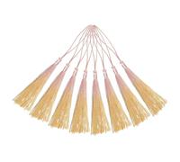 sourcing map 20Pcs Mini Bookmark Tassels, 5" Gradient Polyester Tassels Soft Handmade Silky Floss with Cord Loop for Jewelry Making, Handbag, Pendant DIY Crafts, OR Orange-Yellow