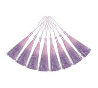 sourcing map 20Pcs Mini Bookmark Tassels, 5" Gradient Polyester Tassels Soft Handmade Silky Floss with Cord Loop for Jewelry Making, Handbag, Pendant DIY Crafts, OR Pink-Purple