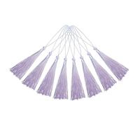 sourcing map 20Pcs Mini Bookmark Tassels, 5" Gradient Polyester Tassels Soft Handmade Silky Floss with Cord Loop for Jewelry Making, Handbag, Pendant DIY Crafts, OR Blue-Purple