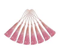 sourcing map 20Pcs Mini Bookmark Tassels, 5" Gradient Polyester Tassels Soft Handmade Silky Floss with Cord Loop for Jewelry Making, Handbag, Pendant DIY Crafts, OR Orange-Pink