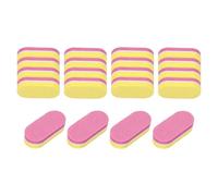 sourcing map 20pcs Mini Buffer Block Nail File, 100/180 Grit Double Side Oval Sponge Nail Buffers for Professional Manicure Acrylic Nails, Natural Nails, Pink/Yellow