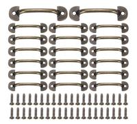 sourcing map 20Pcs Mini Decorative Handles, 2.4" Vintage Mini Pulls Metal Jewelry Drawer Box Zinc Alloy Cabinet Screw Mounted Pull Handles for Furniture Dresser Sliding Door, Bronze