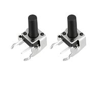 sourcing map 20Pcs Momentary PCB Side Mounting Fixed Bracket Pushbutton Push Button Tact Tactile Switch DIP 2 Terminals 6mmx6mmx12mm