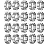 sourcing map 20pcs MR128ZZ Deep Groove Ball Bearings 8x12x3.5mm Chrome Steel Miniature Bearing Double Shielded Precision Bearings, P6 (ABEC 3)