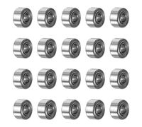 sourcing map 20pcs MR52ZZ Deep Groove Ball Bearings 2x5x2.5mm Chrome Steel Miniature Bearing Double Shielded Precision Bearings, P6 (ABEC 3)