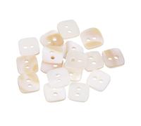 sourcing map 20Pcs Natural Shell Button, 2 Hole 10mm Square Mother of Pearl Buttons for Shirt Coats Suits Jacket Jeans Skirts DIY Sewing Crafts, White