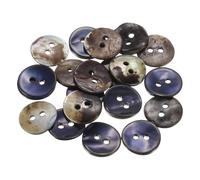 sourcing map 20Pcs Natural Shell Buttons, 12.5mm 2 Hole Mother of Pearl Blazer Buttons Sewing Craft Shell Discs for Shirt Sewing DIY Crafts Decoration, Dark Blue