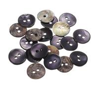 sourcing map 20Pcs Natural Shell Buttons, 15mm 2 Hole Mother of Pearl Blazer Buttons Sewing Craft Shell Discs for Shirt Sewing DIY Crafts Decoration, Dark Blue