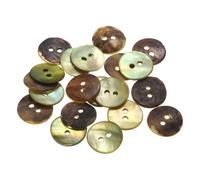 sourcing map 20Pcs Natural Shell Buttons, 15mm 2 Hole Mother of Pearl Blazer Buttons Sewing Craft Shell Discs for Shirt Sewing DIY Crafts Decoration, Light Yellow