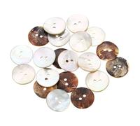 sourcing map 20Pcs Natural Shell Buttons, 20mm 2 Hole Mother of Pearl Blazer Buttons Sewing Craft Shell Discs for Shirt Sewing DIY Crafts Decoration, White