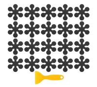 sourcing map 20pcs Non-Slip Bathtub Stickers, Anti Slip Shower Stickers and Adhesive Decals Scraper for Bath Tub Shower Stairs Ladders, Grey