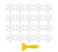 sourcing map 20pcs Non-Slip Bathtub Stickers, Anti Slip Shower Stickers and Adhesive Decals Scraper for Bath Tub Shower Stairs Ladders, White